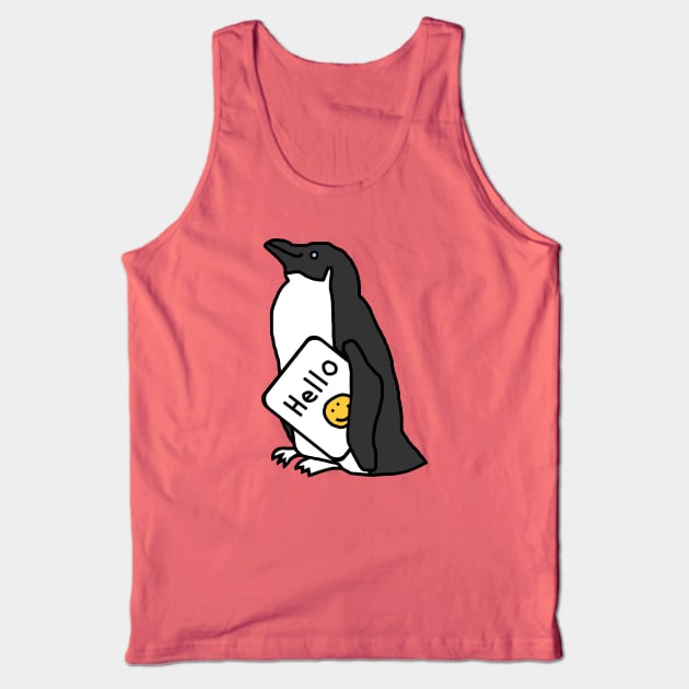 Cute Penguin Says Hello Tank Top by ellenhenryart